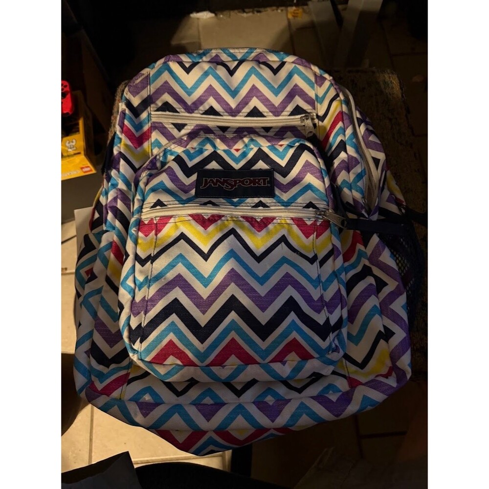 JanSport Big Student Backpack Multicolor Saucy Chevron School Book Bag